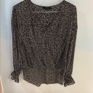 Loft Black and White Polka Dot Blouse